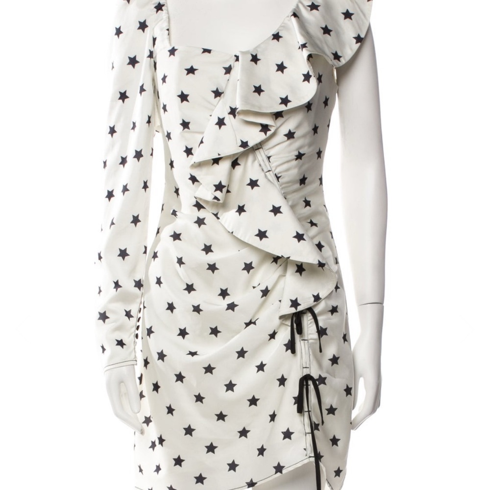 Self-Portrait Cream and Black Star Midi Dress